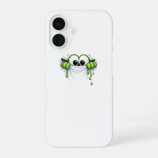 Peek-a-Slime! Cute Goo Monster Peeking Design iPhone 16 Case