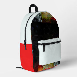 Peek Abstract Glitch Art Digital Distortion Grid Printed Backpack