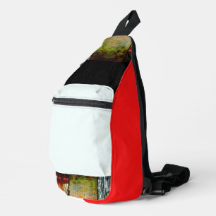 Peek Abstract Glitch Art Digital Distortion Grid Sling Bag