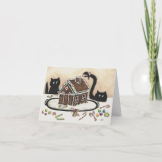 Peek & Boo Black Cat Christmas Card by Bihrle