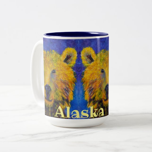 PeekaBear de l'Alaska 15oz de café Mug (Devant gauche)