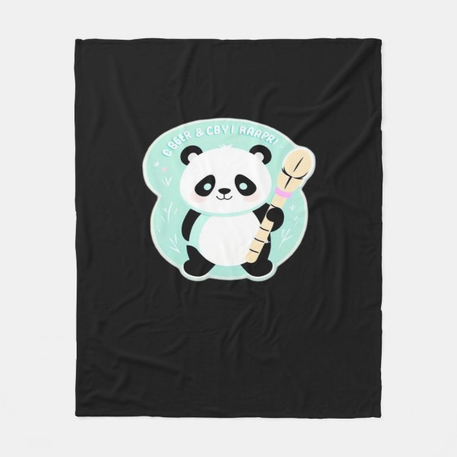 Peekabo Panda Fleece Blanket (Front)
