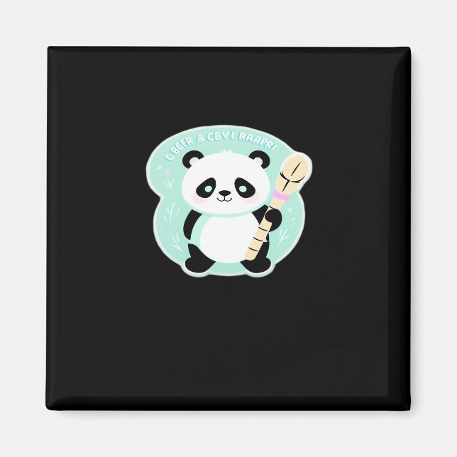 Peekabo Panda Magnet (Front)