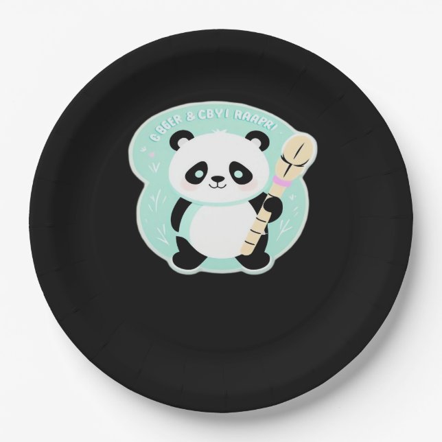 Peekabo Panda Paper Plate (Front)