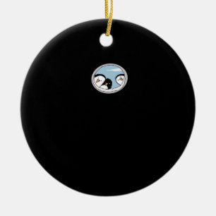 Peekabo Penguins Ceramic Ornament