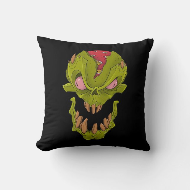 Peekabo Skull Throw Pillow (Front)