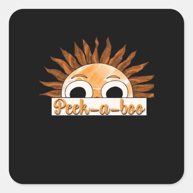 Peekabo Sunshine Square Sticker (Front)