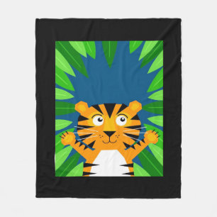 Peekabo Tiger Fleece Blanket