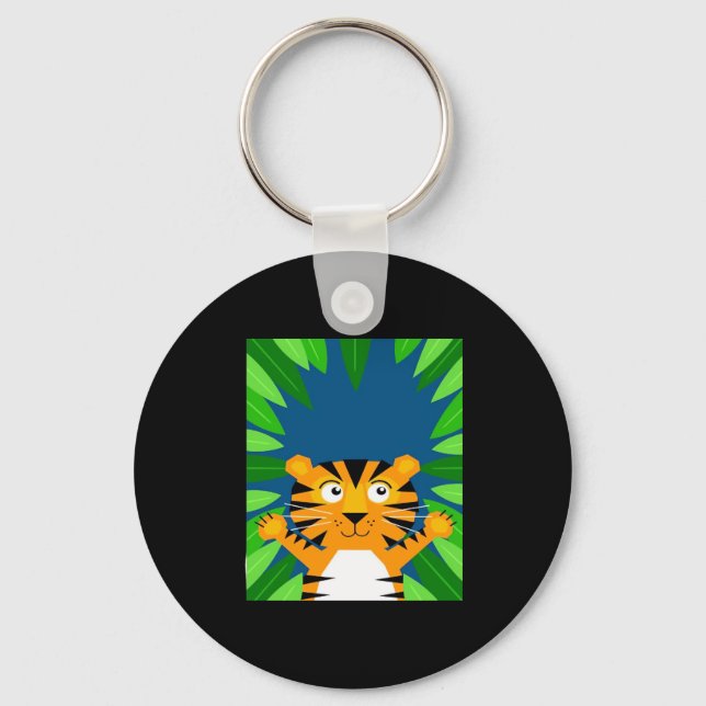 Peekabo Tiger Keychain (Front)