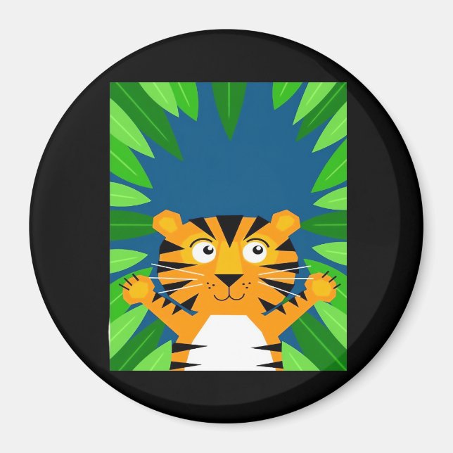 Peekabo Tiger Magnet (Front)