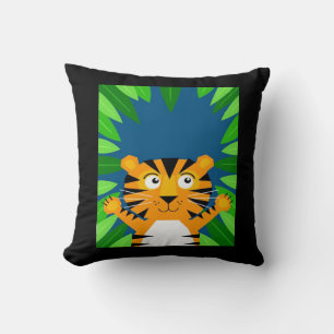 Peekabo Tiger Throw Pillow