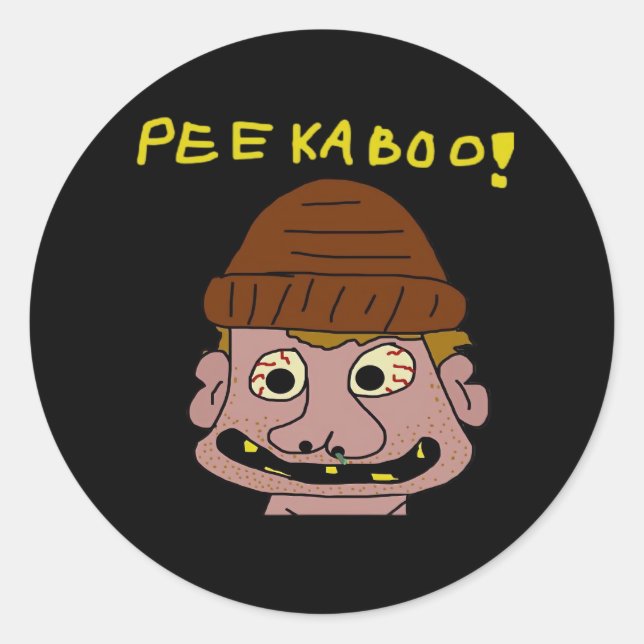 Peekabo Weird Man Classic Round Sticker (Front)
