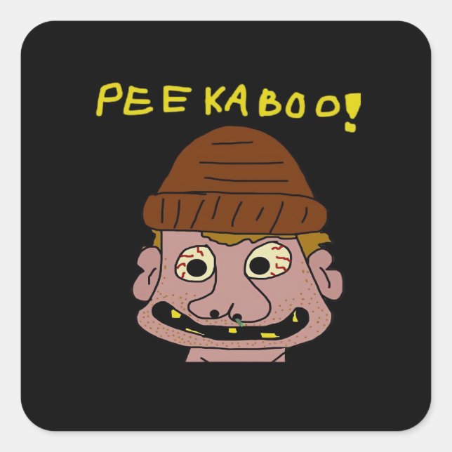Peekabo Weird Man Square Sticker (Front)