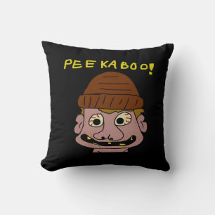 Peekabo Weird Man Throw Pillow
