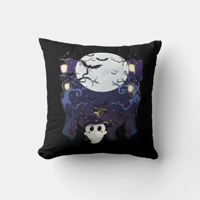 Peekaboo Autumn Vibes Throw Pillow (Front)