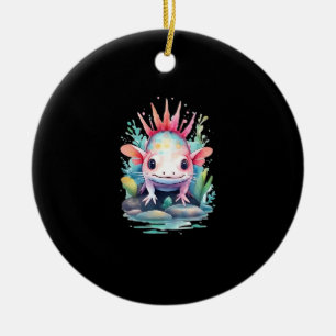 Peekaboo Axolotl Ceramic Ornament