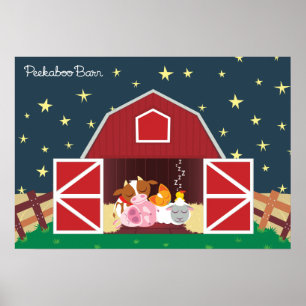Peekaboo Barn Night Landscape Group 1 Poster