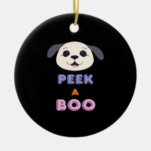 Peekaboo Basic Design Ceramic Ornament