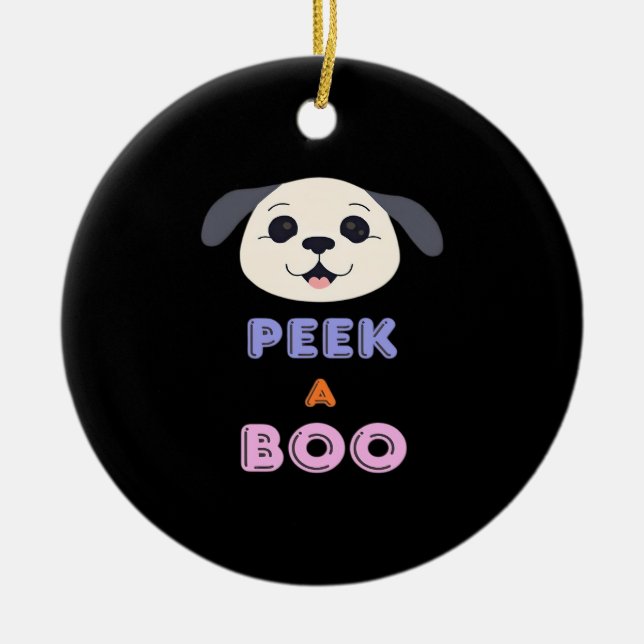 Peekaboo Basic Design Ceramic Ornament (Front)