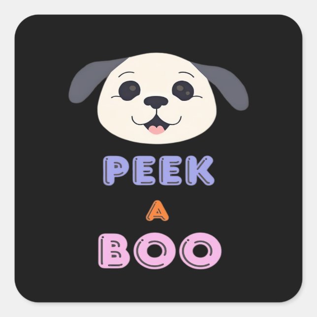 Peekaboo Basic Design Square Sticker (Front)