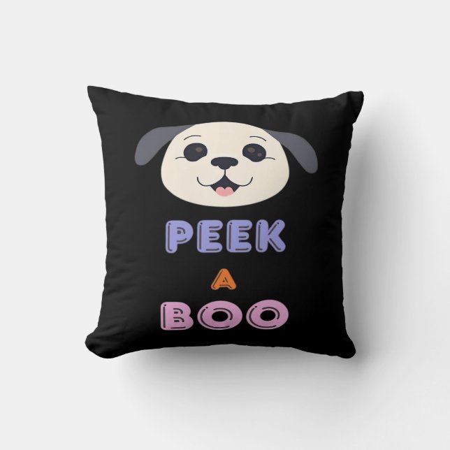 Peekaboo Basic Design Throw Pillow (Front)