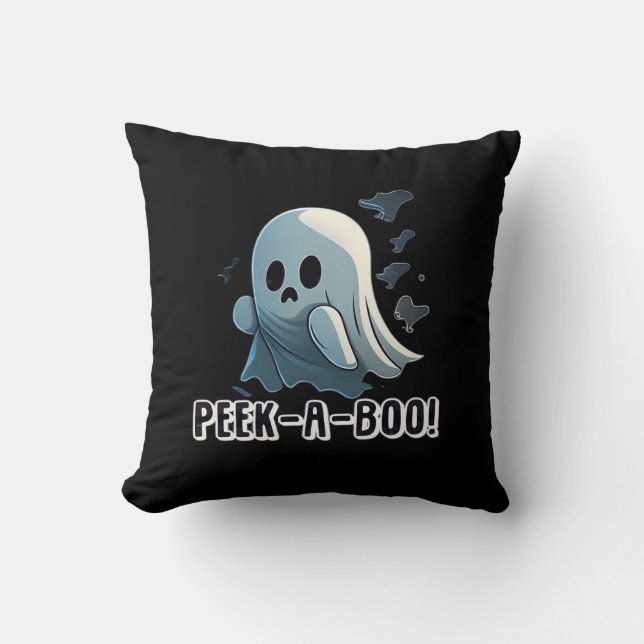 Peekaboo Basic Slogan Throw Pillow (Front)