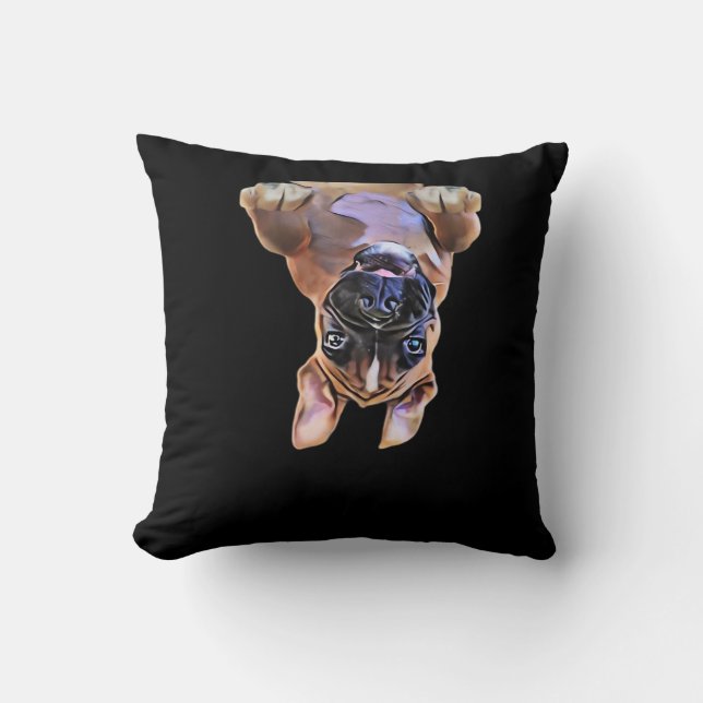 Peekaboo Boxer Throw Pillow (Front)