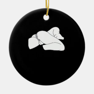 Peekaboo Classic Funny Ceramic Ornament