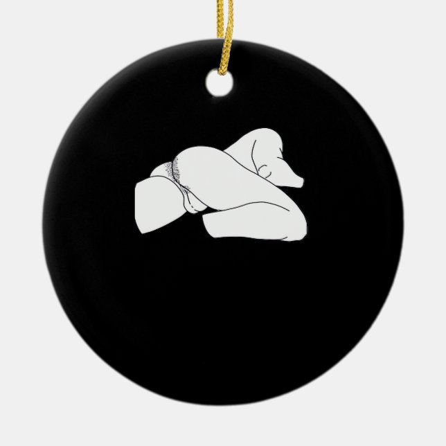 Peekaboo Classic Funny Ceramic Ornament (Front)