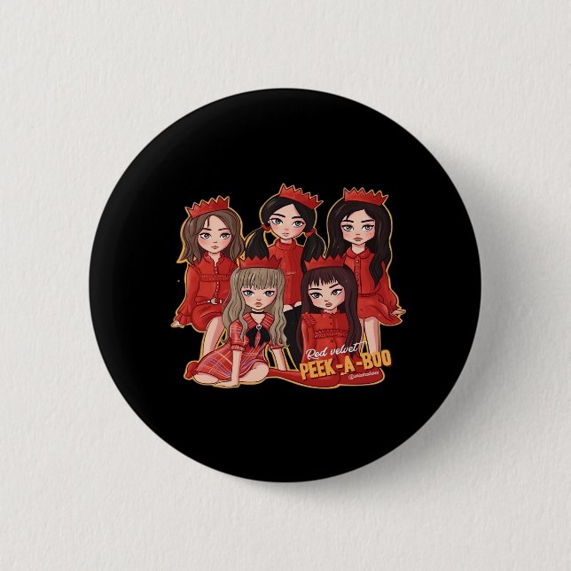 Peekaboo Cozy Autumn 2 Inch Round Button (Front)
