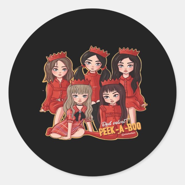 Peekaboo Cozy Autumn Classic Round Sticker (Front)