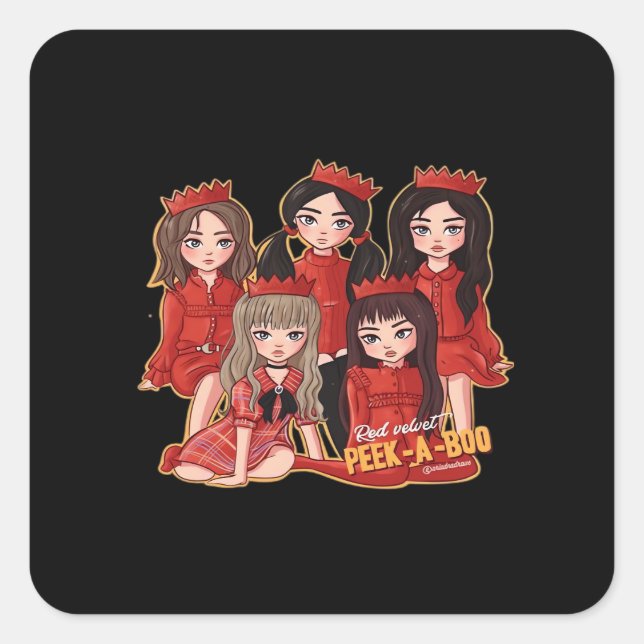 Peekaboo Cozy Autumn Square Sticker (Front)