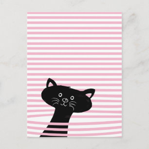 Peekaboo! Cute Black Cat - Postcard