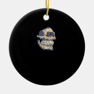 Peekaboo Death Skull Ceramic Ornament
