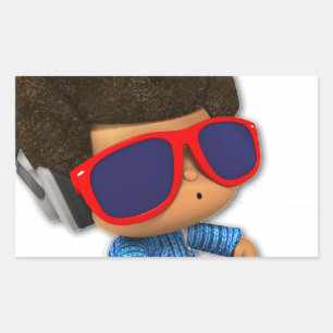 Peekaboo DJ afro Sticker