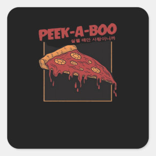 Peekaboo Funny Quote Square Sticker