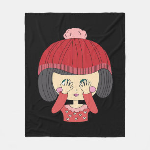 Peekaboo Girl Sloth Design Fleece Blanket