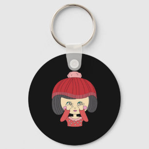 Peekaboo Girl Sloth Design Keychain