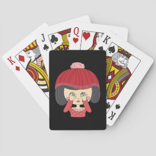 Peekaboo Girl Sloth Design Playing Cards