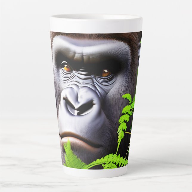 Peekaboo Gorilla, Latte Coffee Mug (Front)