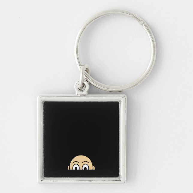 Peekaboo Graphic Basic Quote Keychain (Front)