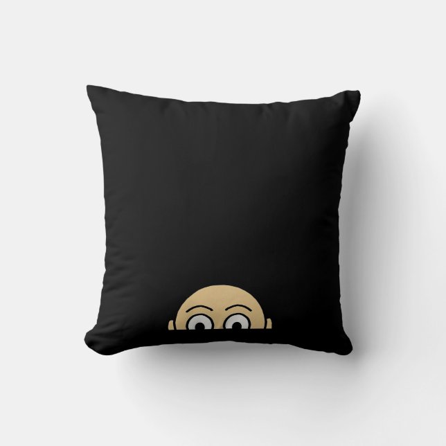 Peekaboo Graphic Basic Quote Throw Pillow (Front)
