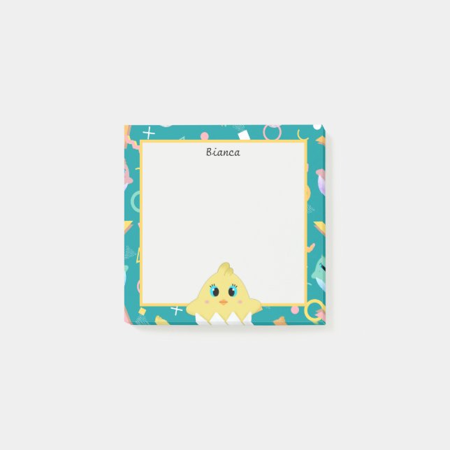 Peekaboo Green Baby Chick Post-it Notes (Front)