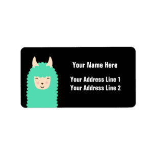 Peekaboo Happy Llama Address Labels