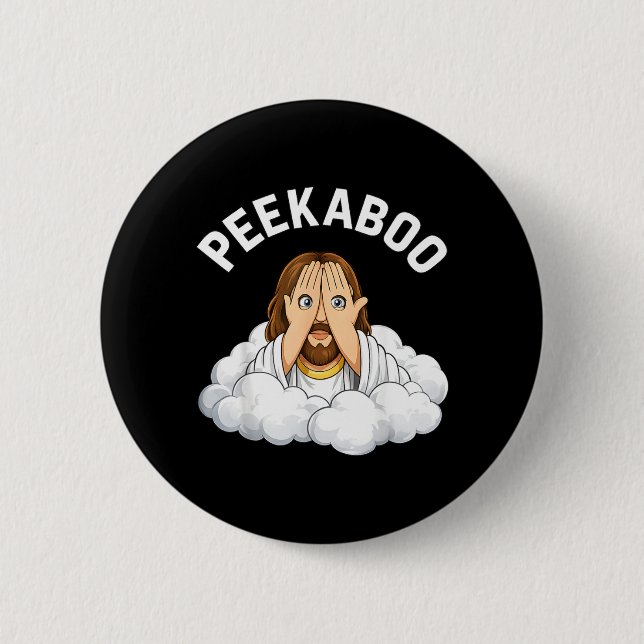 Peekaboo Jesus 2 Inch Round Button (Front)