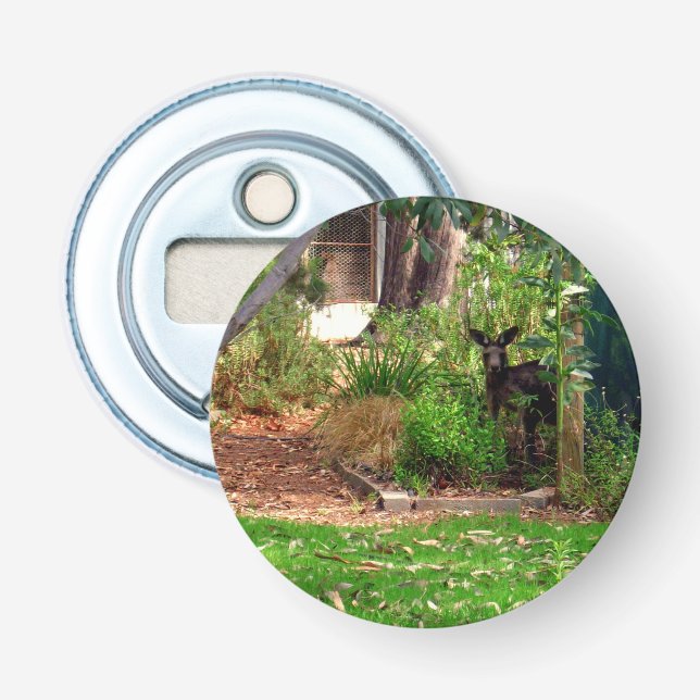 Peekaboo Kangaroo, Magnetic Bottle Opener. Bottle Opener (Front)