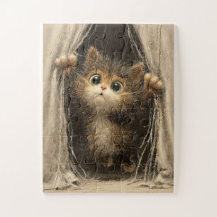 Peekaboo Kitten – Cozy Curtain Puzzle