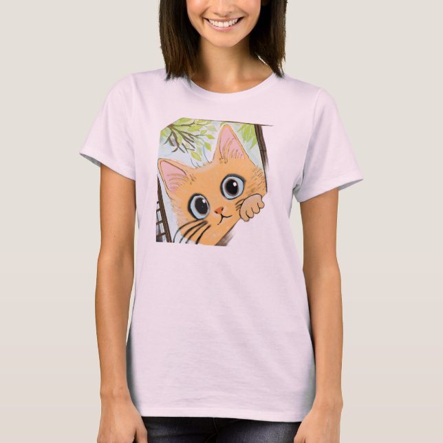 Peekaboo Kitten – Cute Cat Design for Toddlers T-Shirt (Front)