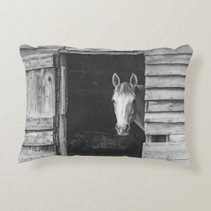 Peekaboo Mare Horse Rustic Farmhouse Accent Pillow