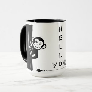 Peekaboo Monkey Funny Mug
